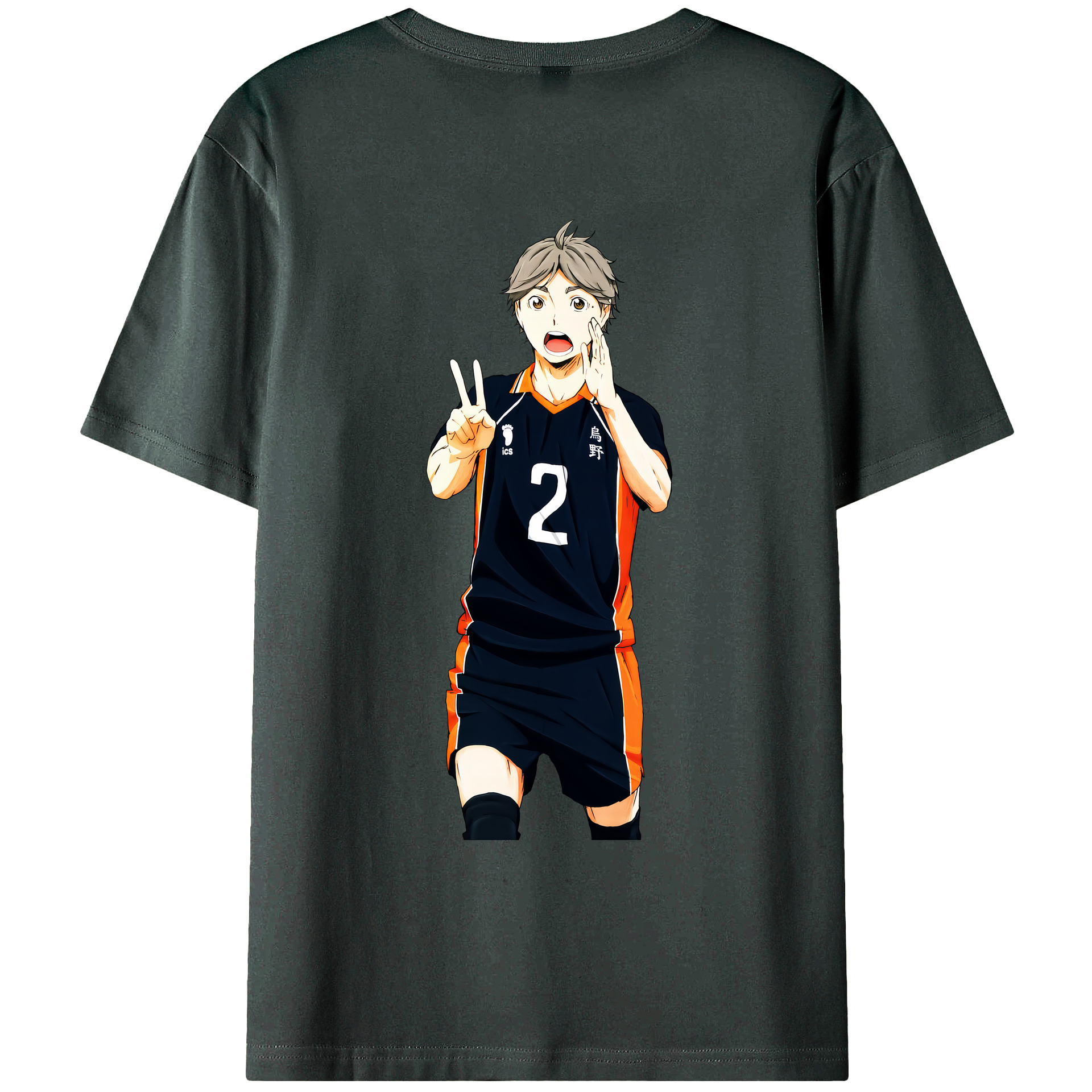 （画像用） ハイキュー!! Haikyu!! 綿100％ メンズ半袖Tシャツ（バックプリント） 通気性